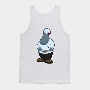 Hippo as Cook with Pan Tank Top